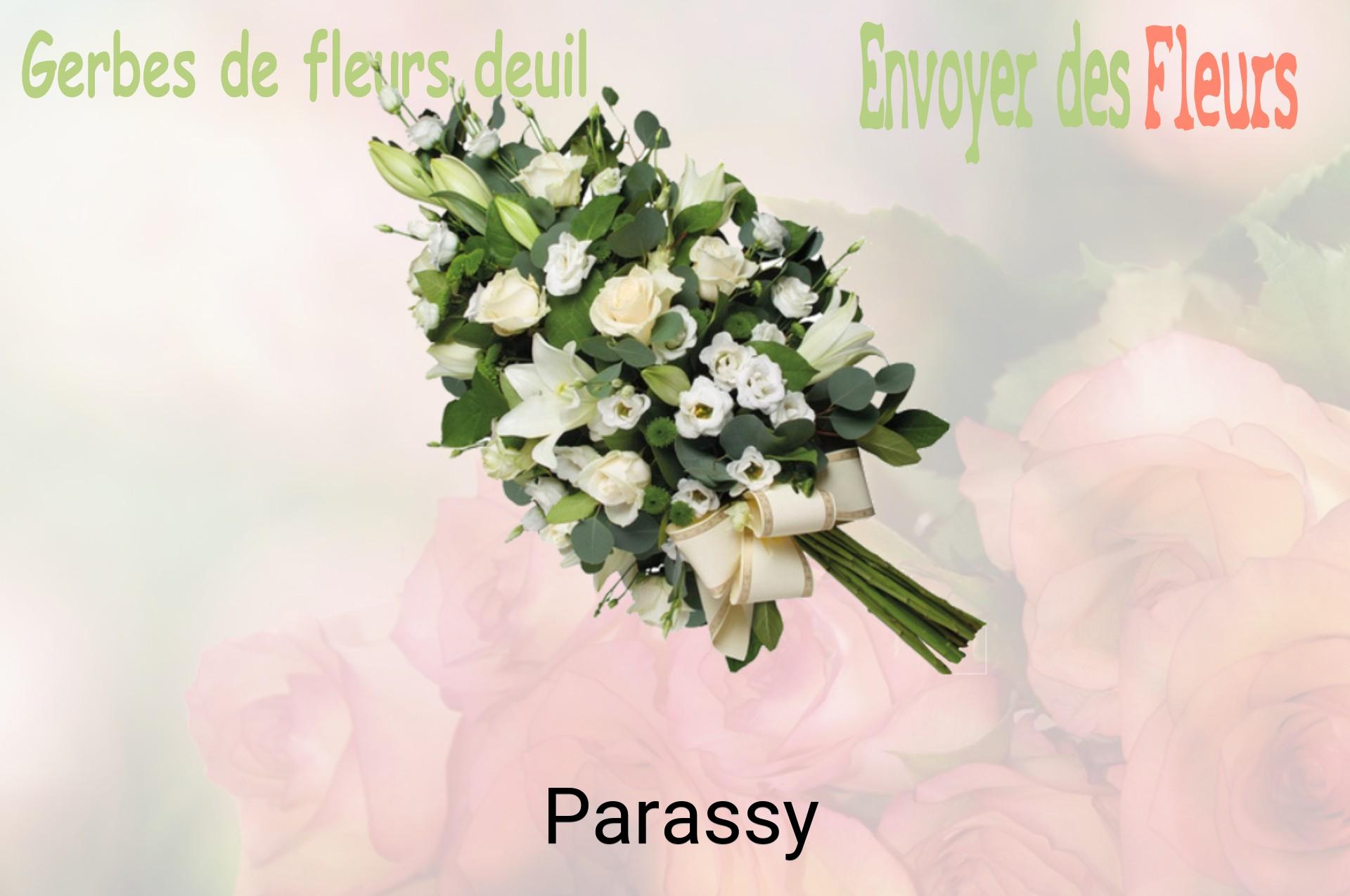 Gerbe de fleurs de deuil livrée à Parassy
